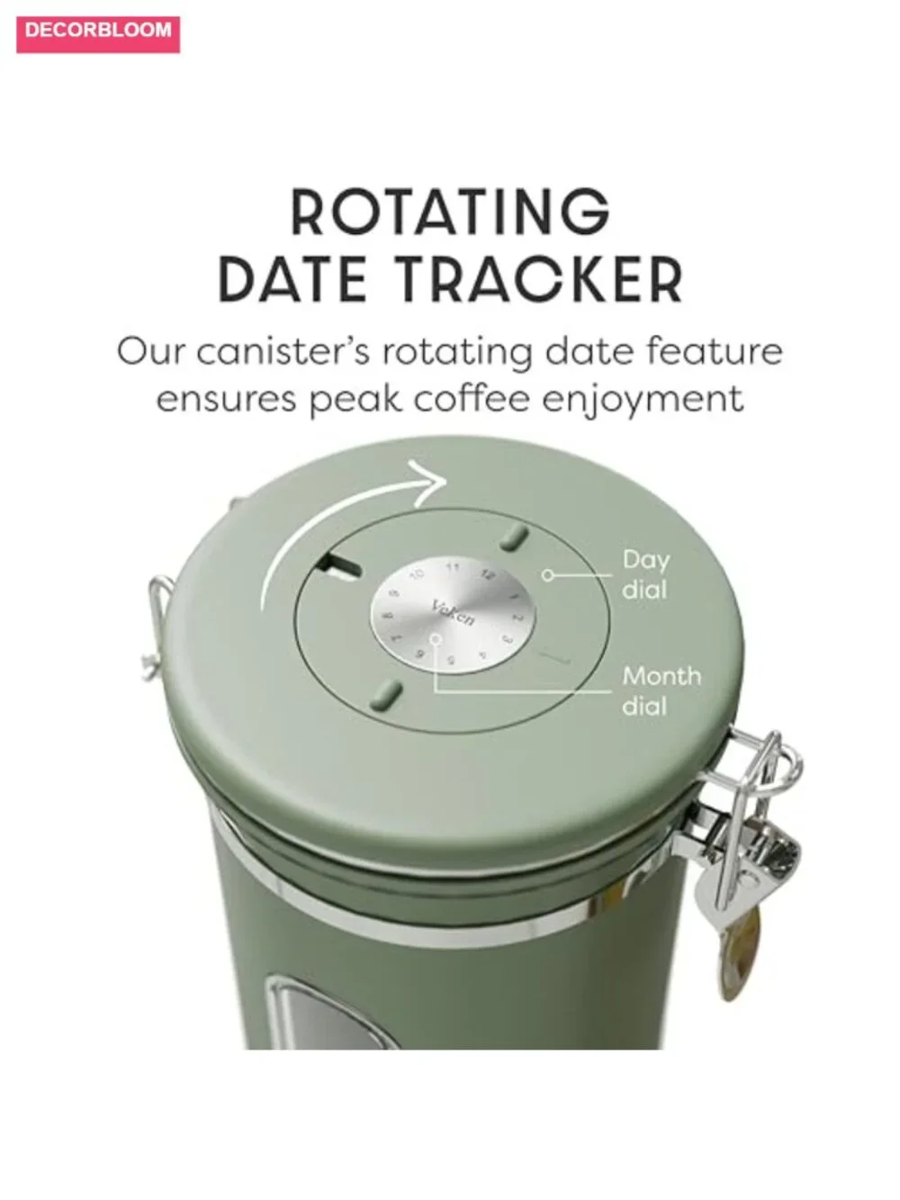 Veken Coffee Canister Airtight Stainless Steel Container 22 oz